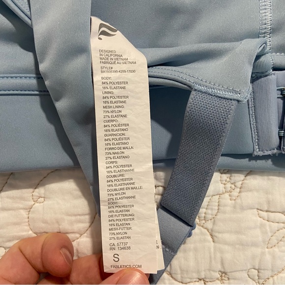 Fabletics All Day Every Day Low Impact Bra Bundle | Blue and Cream | Small - Picture 3 of 6